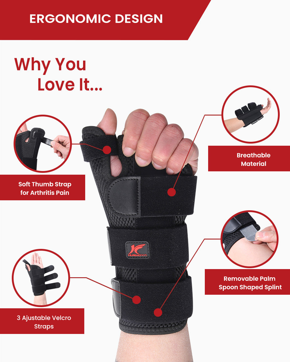 Hurmoya Wrist Brace Thumb Spica Splint Support